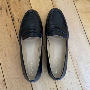 Cole haan black leather loafers